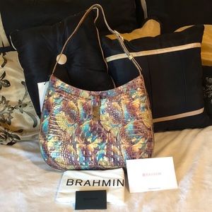 NWT Brahmin Johanna Prairie Melbourne Croc Leather Bag